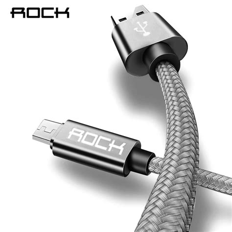 Rock Micro Usb Cable For Samaung Xiaomi Fast Charging Metal Nylon