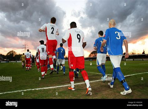 The Players Enter The Field Aveley Vs Billericay Town Essex Senior