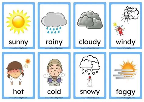 Pin By Ada Kirtadze On Weather Cards Flashcards Printable