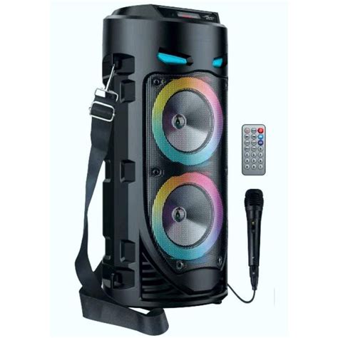 Caixa Som Bluetooth Dj Led Micro System Torre Microfone E Radio Fm