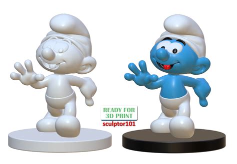 3D file The Smurfs 3D Model - Smurf fan art printable model・3D printing ...