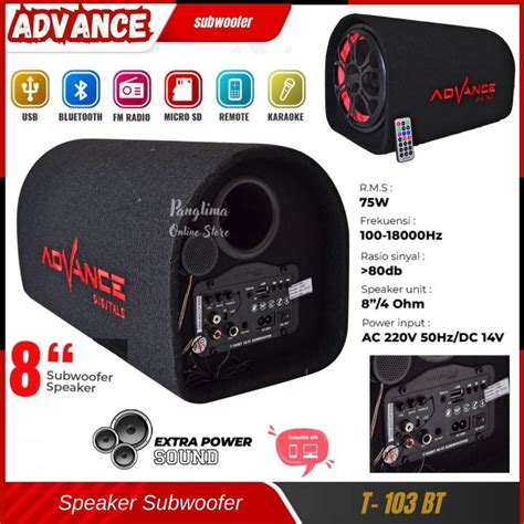 Advance T103BT 8 Subwoofer Bluetooth Super Bass Karaoke Speaker