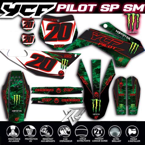 KIT DÉCO YCF PILOT SM SP Monster Energy DECOGRAFIX Decografix Couleur