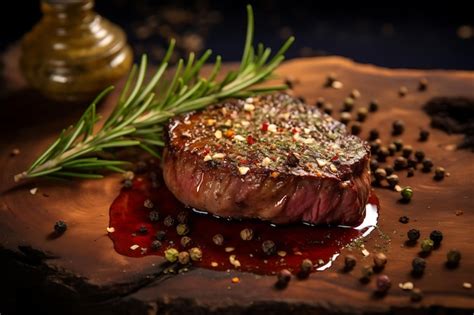 Premium Ai Image Juicy Steak With Rosemary And Black Pepper