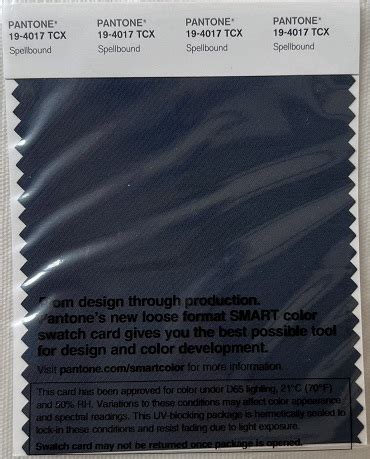 Pantone Tcx Cotton Swatch Card Tcx Dark Sapphire