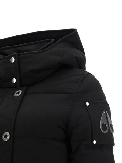 Moose Knuckles 3q Shearling Trim Quilted Canvas Down Jacket In Black Modesens