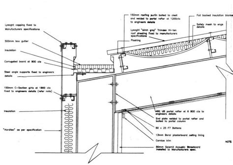 Architectural Wall Detail Drawing With Metal Grating