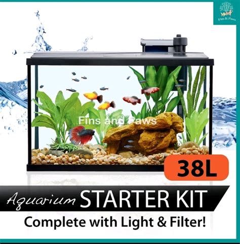 38L Fish Tank with LED lights and Filter, Pet Supplies, Homes & Other Pet Accessories on Carousell