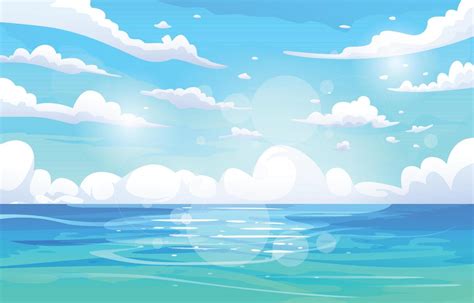 Blue Sky With Beautiful Scenery Of Ocean 6137645 Vector Art At Vecteezy