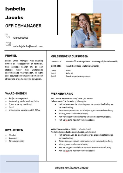 CV Voorbeeld 27 Eenvoudig Een Professioneel CV Maken Gratis