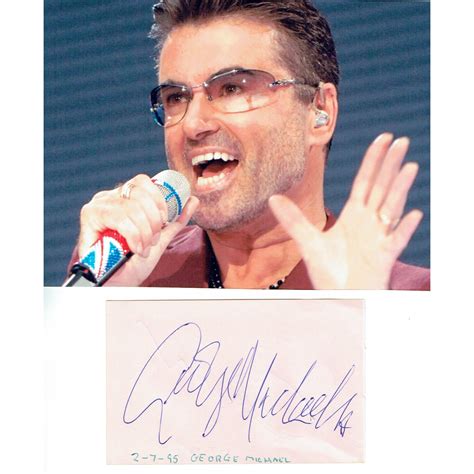 George Michael 1963 2016 Signed Album Page And 6x8 Inch Photograph 26076