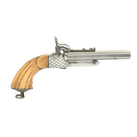 Original European French Style Double Barrel Pinfire Pistol Circa 18