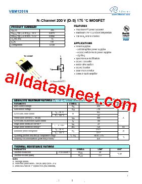 VBM1201N Datasheet PDF VBsemi Electronics Co Ltd