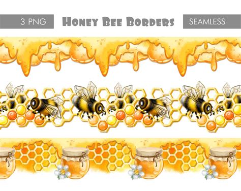 Bee Png Border Clipart Honey Seamless Border Png Files Cute Bee Digital