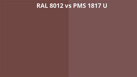 RAL 8012 Vs PMS 1817 U RAL Colour Chart UK