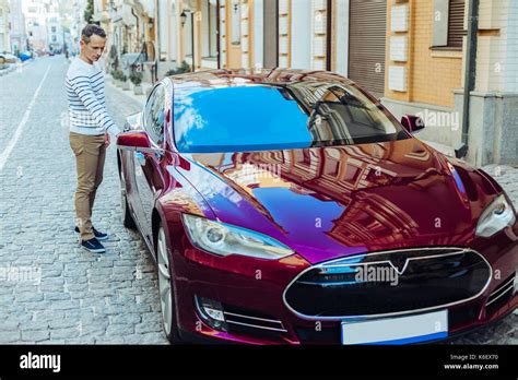 Nice Handsome Man Standing Near His Car Stock Photo Alamy