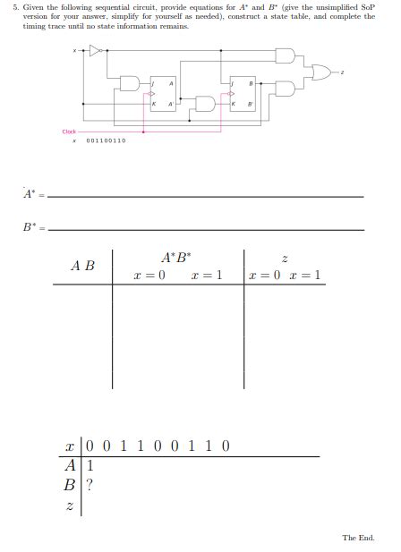 Solved Given The Following Sequential Circuit Provide Chegg