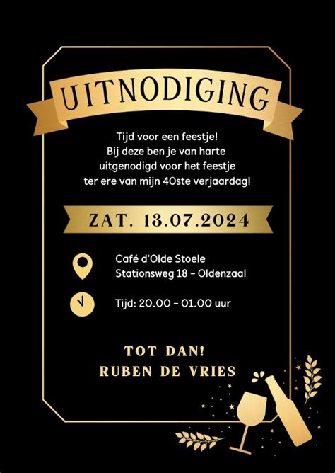 Verjaardagsfeest Uitnodiging Met Bier En Wijn Kaartje2go