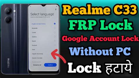 Realme C33 FRP Bypass Android 12 Google Account Recovery