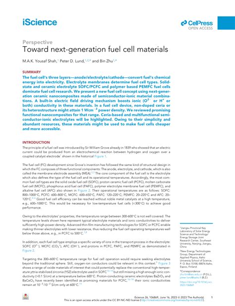 Pdf Toward Next Generation Fuel Cell Materials