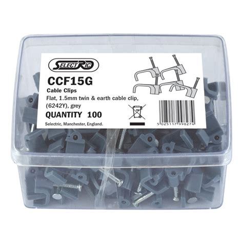 Ccf G Mm Flat Twin Earth Cable Clips Clips Grey