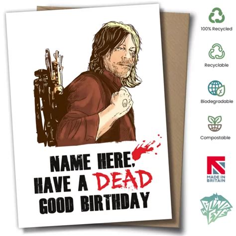 The Walking Dead Daryl Dixon Personalised Birthday Card Norman Reedus Negan £349 Picclick Uk