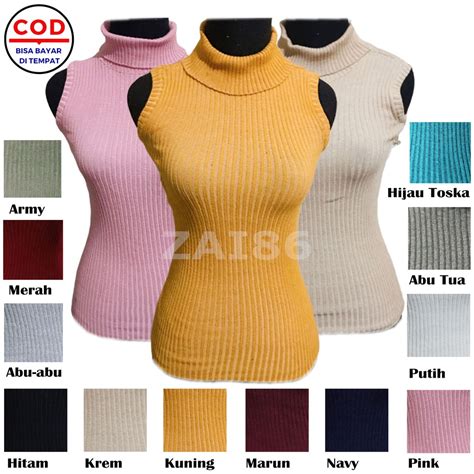 Jual Turtle Neck Tanktop Rajut Yukensi Atasan Wanita Shopee Indonesia