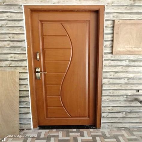 Interior 32mm Brown Teak Wood Door For Home Office And Hotel 7x3 5 Ft