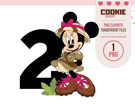 Safari Minnie Mouse Clipart EPS PNG Clip Art Minnie Mouse Birthday