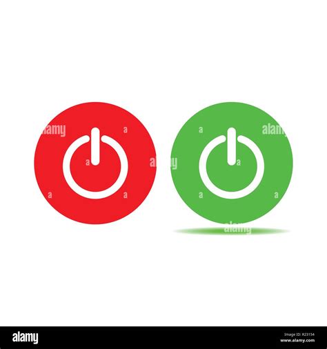 Shutdown Icon Power Icon On Off Sign Green Red Button Stock Vector