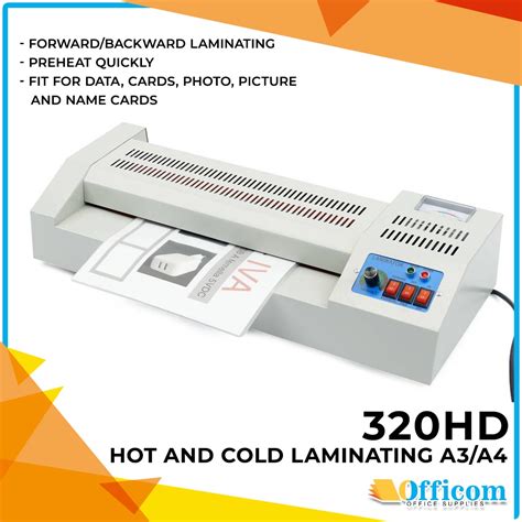 Officom 320 Laminator Machine A3 A4 Size Hot Cold Reverse Free 10s