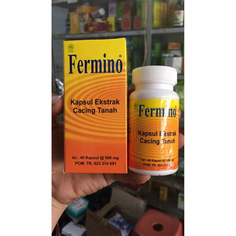 Jual Fermino Kapsul Ekstrak Cacing Tanah 40 Kapsul Obat Tifus Shopee