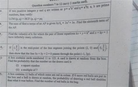 7 If Two Positive Integers P And Q Are Written As P A2b3 And Q A3b A B