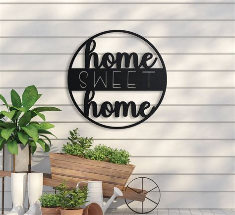 Metal Home Sweet Home Sign Welcome Sign Metal Front Door Sign Home