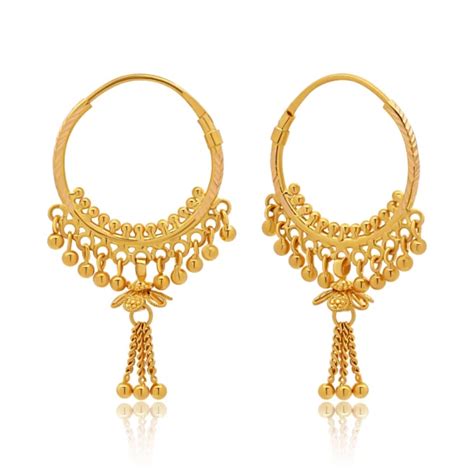 22k Gold Indian Earrings Queen Of Hearts Jewelry