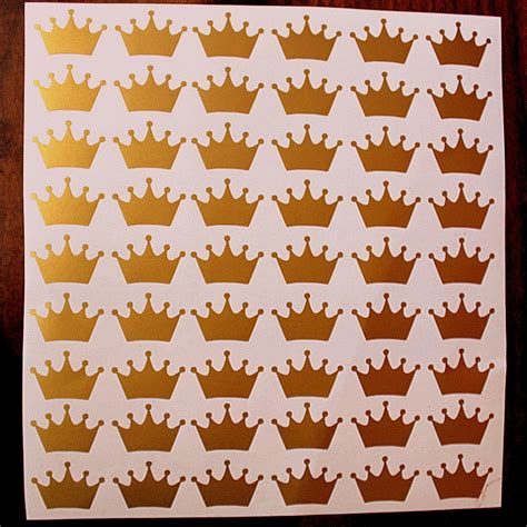 70 Crown Vinyl Decal Stickers Birthday Party Crowns-Gold