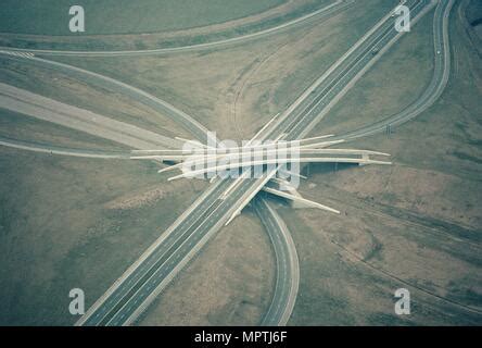 An aerial view of the Almondsbury Interchange for the M4 Junction 20 ...