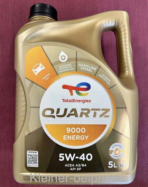 TotalEnergies QUARTZ 9000 ENERGY 5W-40 im 5 ltr. Kanister - www.kleiner ...