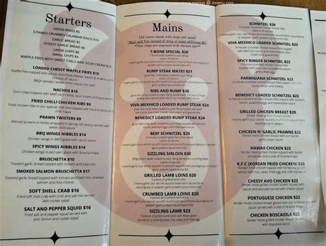 Menu At Imperial Hotel Restaurant Rooty Hill