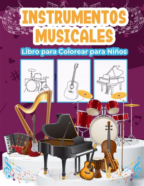 Buy Instrumentos Musicales Libro Para Colorear Para Ni Os Gran Libro