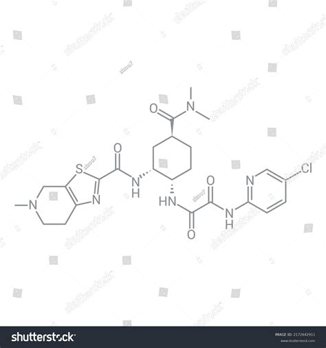 Chemical Structure Of Edoxaban C H Cln O S Royalty Free Stock