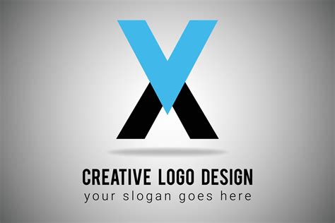 Letter X Logo in blue and black Color minimal logo design. Creative x ...