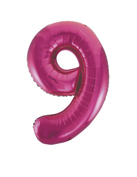 Ballon aluminium chiffre 9 fuchsia 86 cm décoration anniversaire et