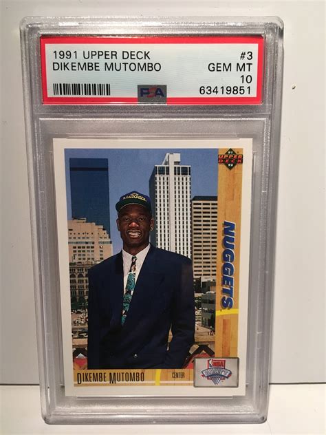 Dikembe Mutombo 1991 Upper Deck Rookie Card Denver Nuggets PSA 10