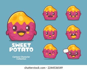 Sweet Potato Cartoon Vector Illustration Different Stock Vector ...