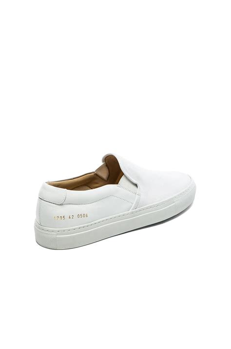 Common Projects Canvas And Leather Slip On In White For Men Lyst