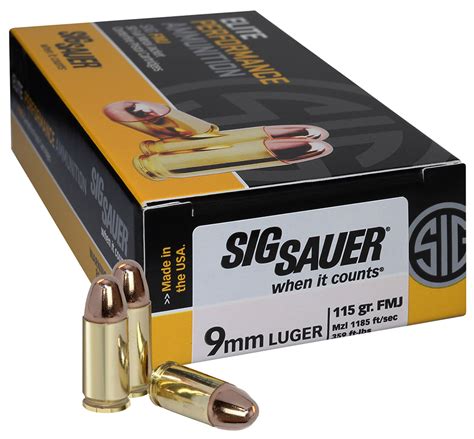 Sig Sauer Elite Performance Ammunition Mm Gr Fmj Rd Box