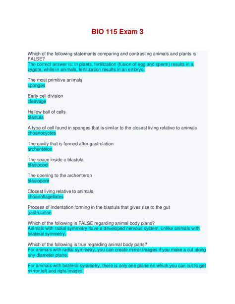 Biology Midterm Exam Questions And Answers Browsegrades