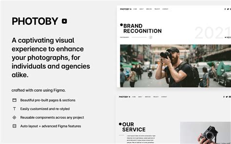 PHOTOBY | Photography Website agency | Template | Figma