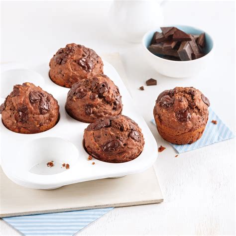 Muffins santé aux bananes double chocolat 5 ingredients 15 minutes